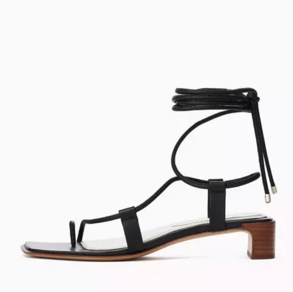 Rag Bone Cindy Tie Open Toe Wrap Black Sandal